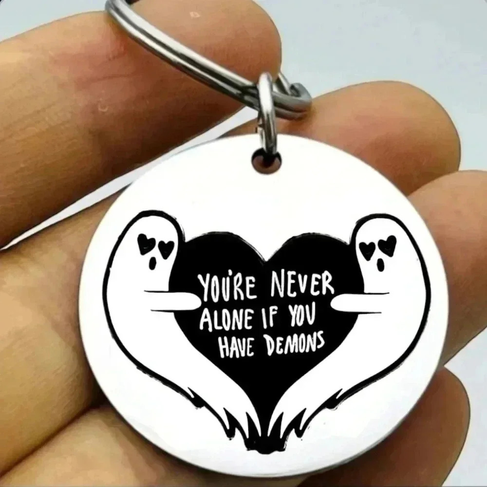 You're Never Along ghost Hot Horror gothic Keychain